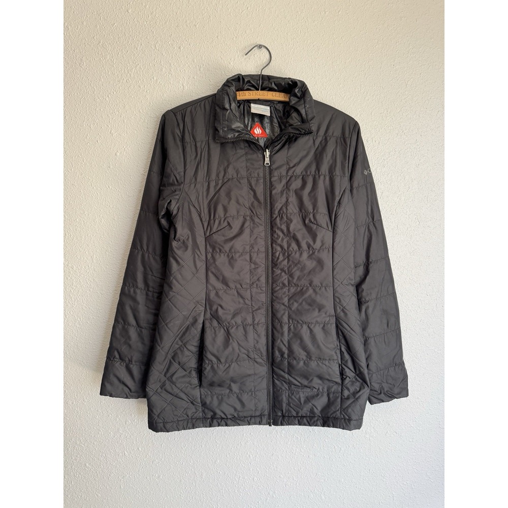 Columbia Womens Interchange Omni-Heat Full Zip Jacket Small Puffer Coat Black